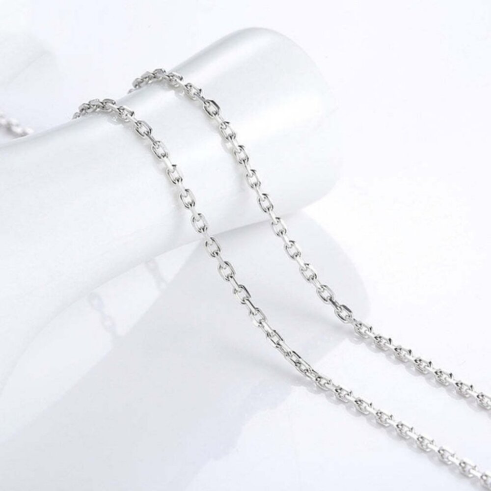 Sterling Silver basic chain necklace 18inch anchor link design